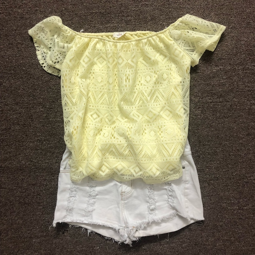 Off the shoulder lace top